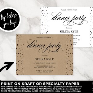 Dinner Party Invitation Template Printable, Birthday Dinner Party ...