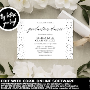 Graduation Dinner Party Invitation Template, Graduation Dinner Printable, Graduation Instant Download Template, DIY Graduation Dinner, GD21