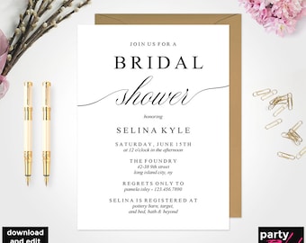 Bridal Shower Invitation Instant Download, Bridal Shower Printable, Editable Bridal Shower Invitation, Bridal Shower Template, BRS38