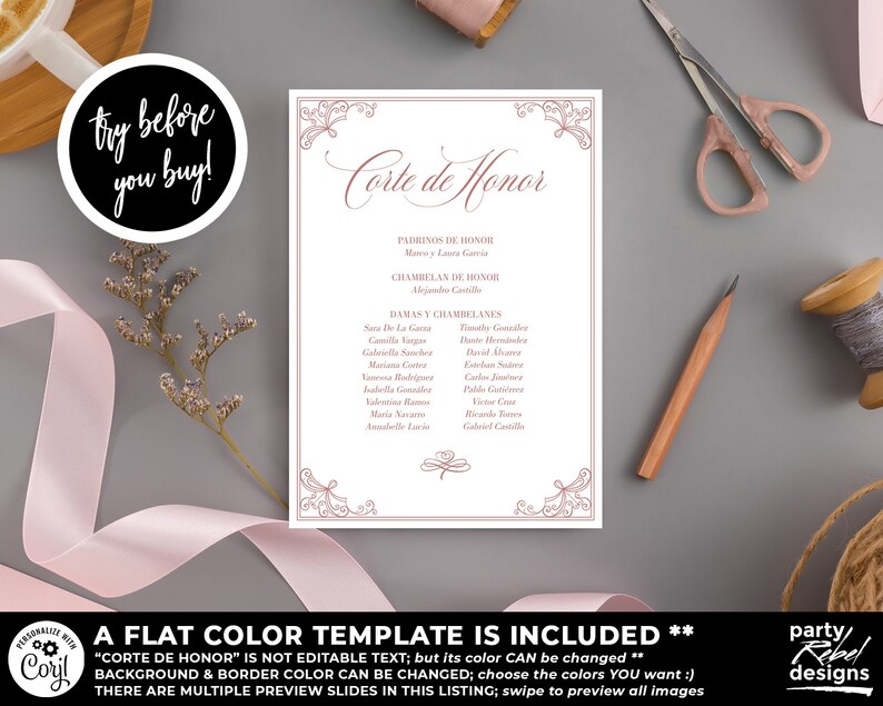 Quinceañera Court of Honor Spanish Card Corte De Honor Card Etsy Quinceañera Court of Honor Spanish Card Corte De Honor Card Etsy