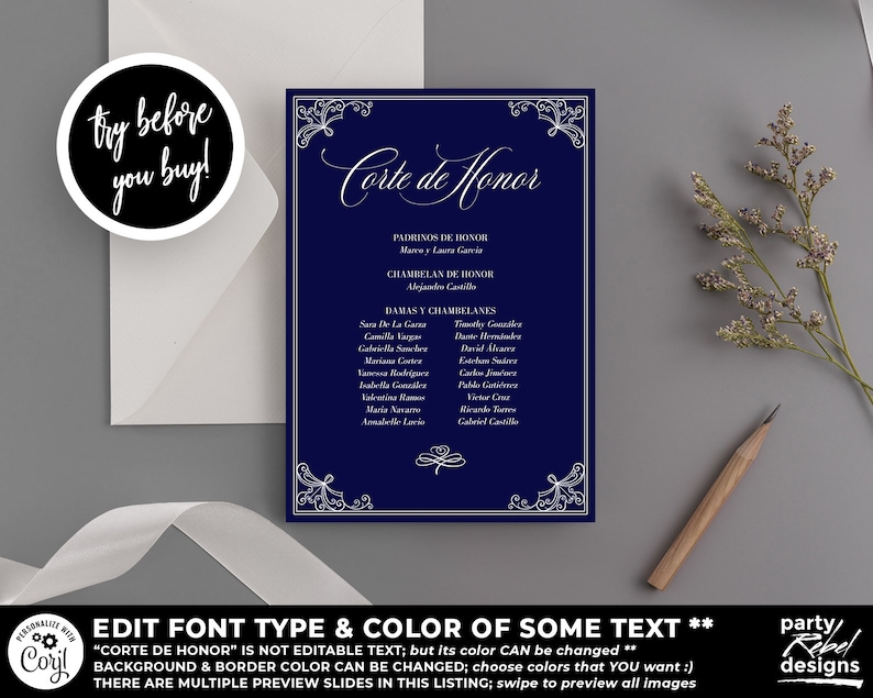 Quinceañera Court of Honor Instant Download Corte De Honor Etsy Quinceañera Court of Honor Instant Download Corte De Honor Etsy