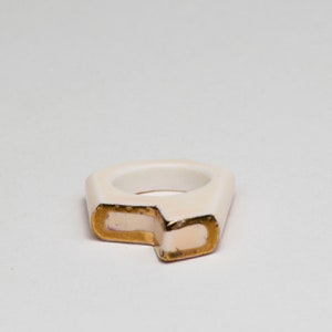 Porcelain Ring. Porcelain Jewelry. Ceramic Ring. Ceramic Jewelry. Ring. Jewelry. Gold. Luster