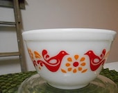 PYREX USA quot Friendship quot Mixing Bowl Orange Red