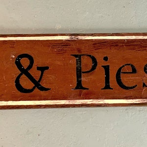 ZNAK DREWNIANY Znak piekarni Vintage Cake & Pies XL znak drewniany Duża sztuka ścienna Znak piekarni vintage sztuka deserowa sztuka kuchenna dekoracja domu wiejskiego rustykalny