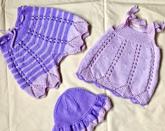 Tenue bébé fille, short bébé tricoté, cadeau baby shower, robe bain de soleil bébé rose et violet