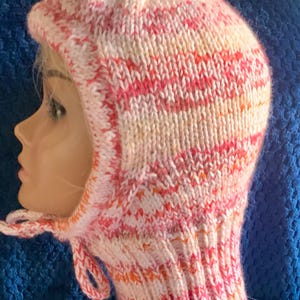 Cagoule en tricot, bonnet d'hiver, blanc pailleté et laine mérinos, cadeau pour elle, bonnet en tricot