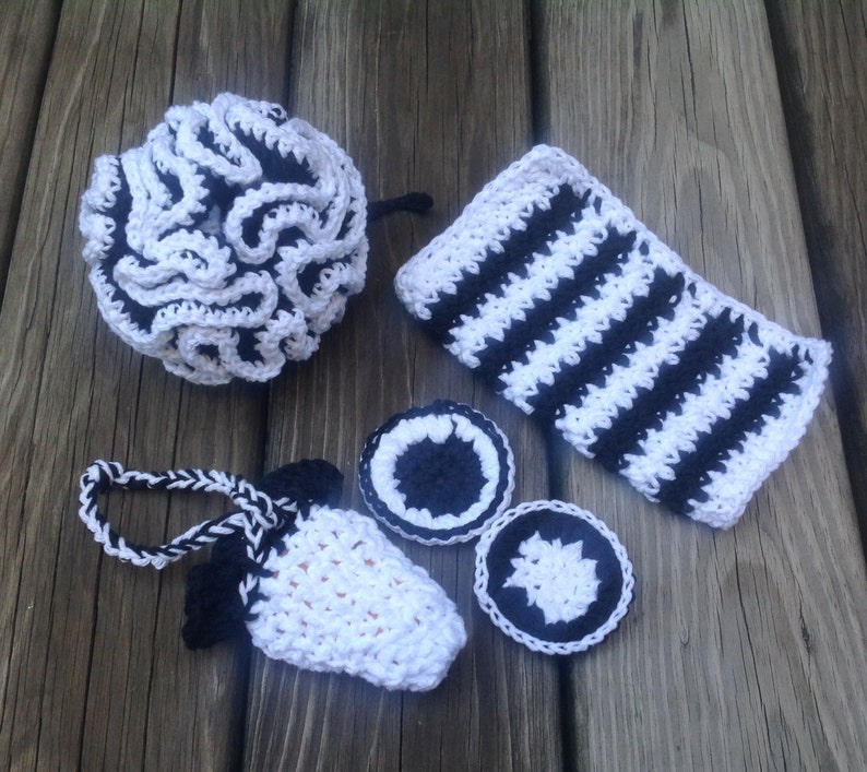 Crochet bath set spa set handmade pouf bath crochet | Etsy