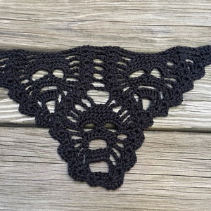 Halloween bandana, skulls headband, black bandana, crochet Halloween accessories