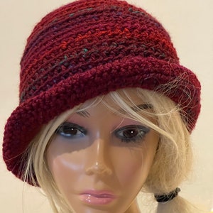 Crochet cloche, bucket hat, wool hat, winter hat