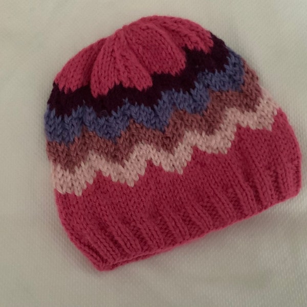 Baby hat, child beanie, baby girl, stranded knits, fair isle hat, winter baby hat