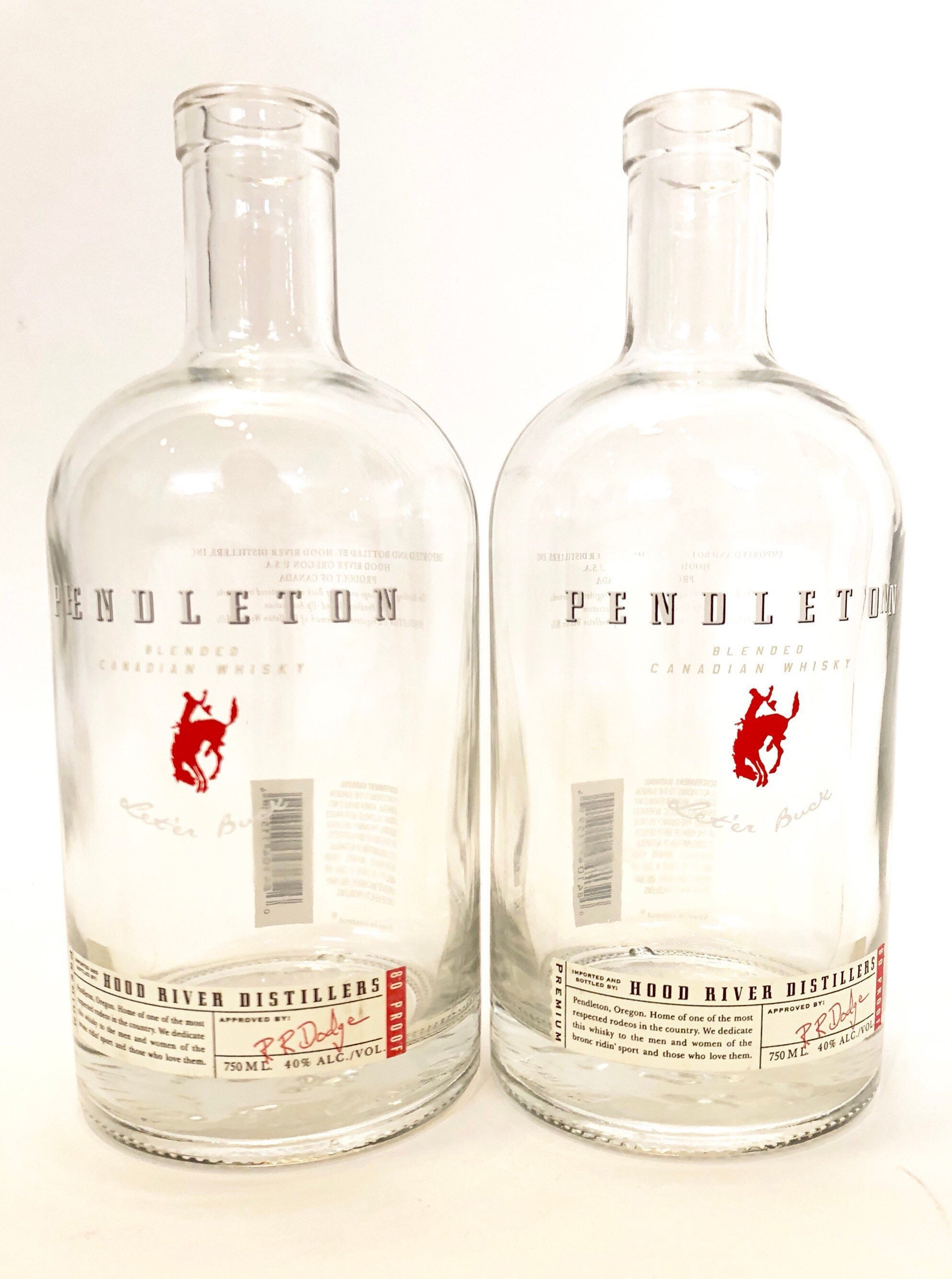 Clear Pendleton Canadian Whisky BottlesGlass BottlesWhisky Etsy