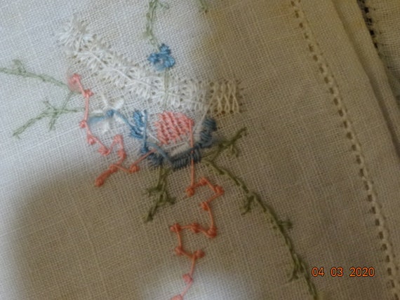 3 Brussels lace  center handkerchiefs  original p… - image 3