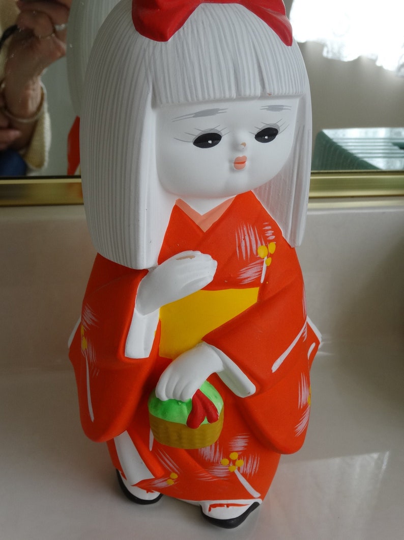 Japanese All Bisque/ceramic Doll 24 Cm Hakata Ningyo Etsy