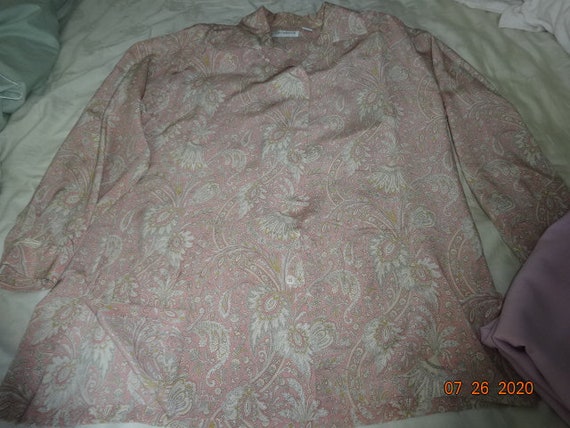 Liz Claiborne Collection pink/lilac paisley vinta… - image 5