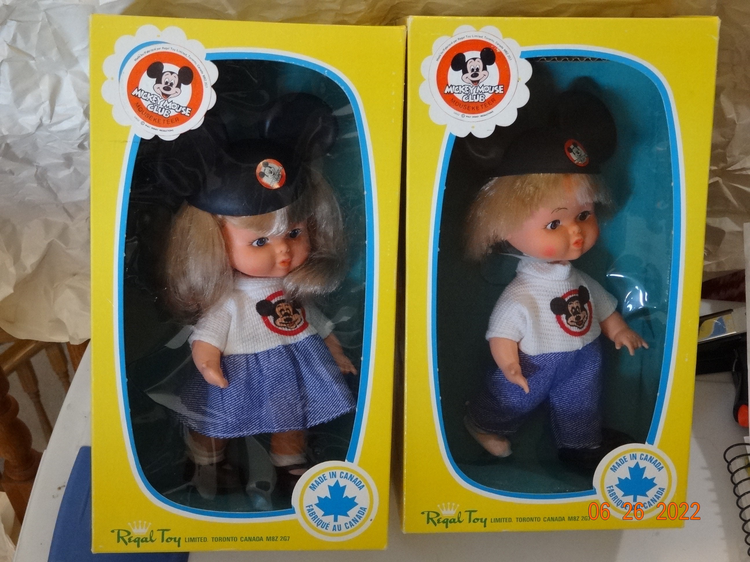 Mu ecas Mickey Mouse de 8 pulgadas 2 nrfb Walt Disney de Regal