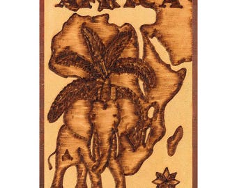 AFRICA Leather Photo Album, Personalized Photo Album, Our Adventure Book, 3rd Leather Anniversary Gift, Natural