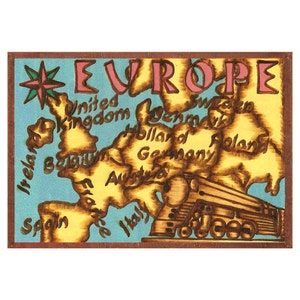 EUROPE Leather Photo Album, Personalized Photo Album, Our Adventure Book, 3rd Leather Anniversary Gift, Color