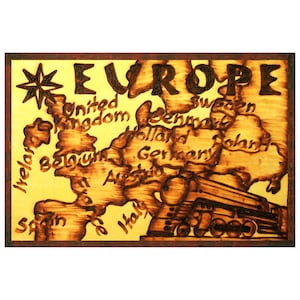 EUROPE Leather Photo Album, Personalized Photo Album, Our Adventure Book, 3rd Leather Anniversary Gift, Natural