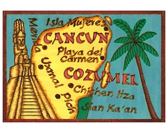 CANCUN and COZUMEL Leather Photo Album, Personalized Photo Album, Our Adventure Book, 3rd Leather Anniversary Gift, Color