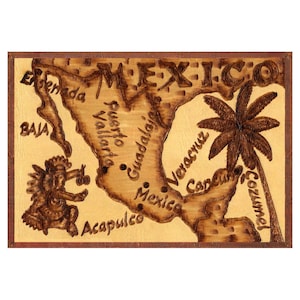 MEXICO Leather Photo Album, Personalized Photo Album, Our Adventure Book, 3rd Leather Anniversary Gift, Natural
