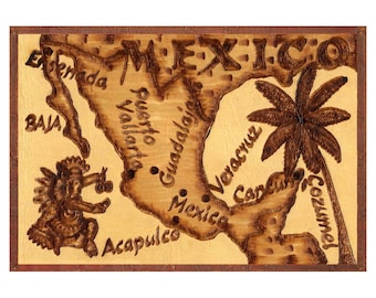 MEXICO Leather Photo Album, Personalized Photo Album, Our Adventure Book, 3rd Leather Anniversary Gift, Natural
