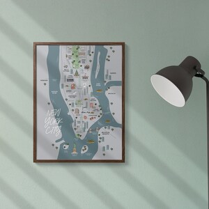 Impresión de pared del mapa de Nueva York