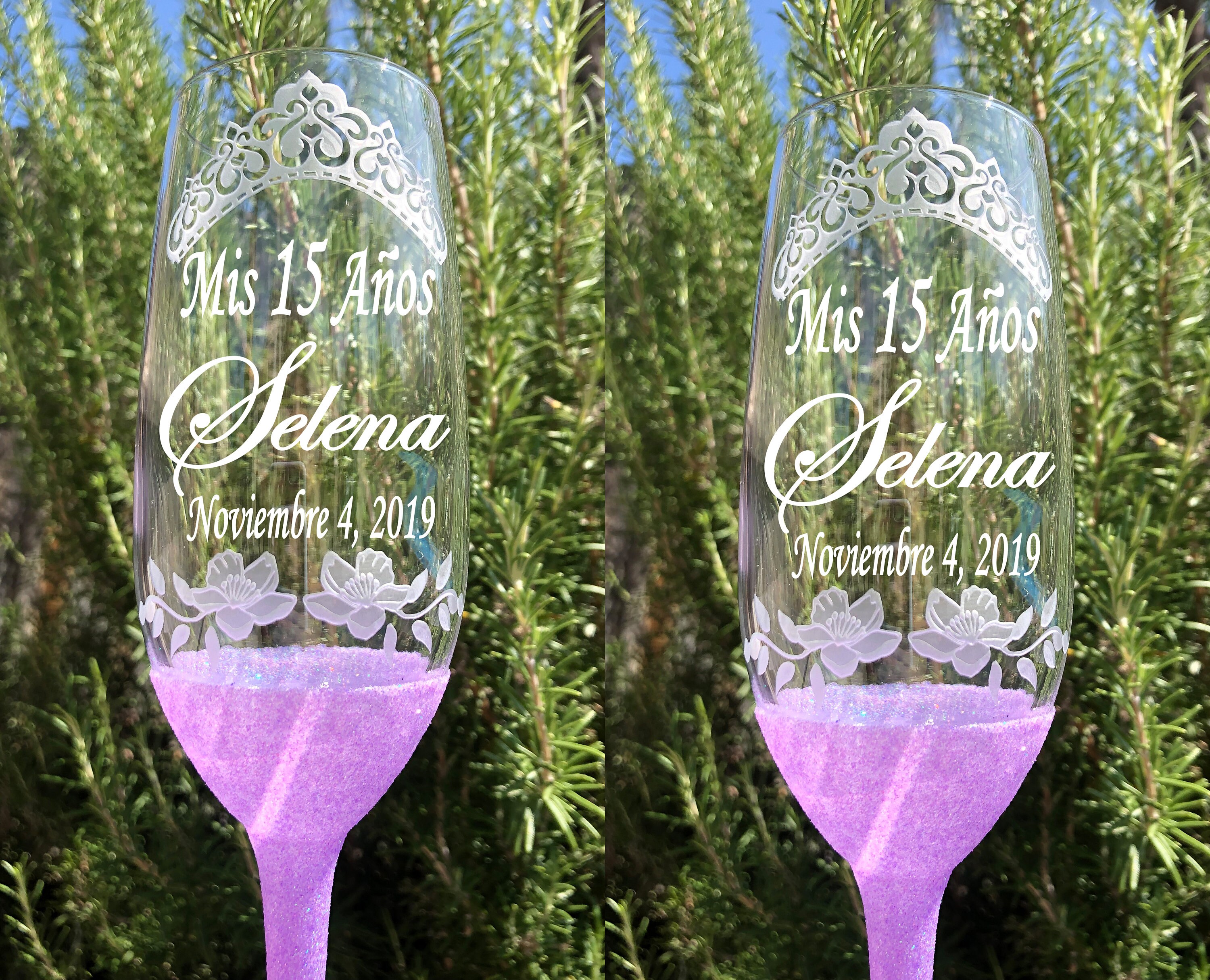 Quinceanera Champagne Flute Quinceanera Glasses Champagne Etsy