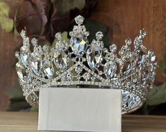 Crystal & Silver Crown: Quinceanera, Birthday, Queen, Bridal 