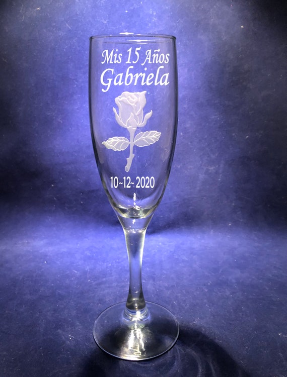 Quinceanera Champagne Flute Quinceanera Glasses Champagne Etsy