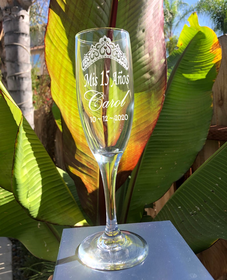 Quinceañera Champagne Flute Quinceanera Glasses Champagne Etsy
