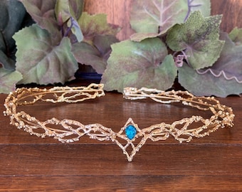 Gold Renaissance Circlet Crown Medieval King Tiara Royal LARP Fantasy Headpiece Elf Crown