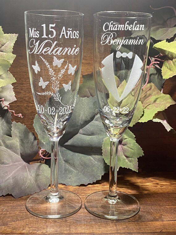Quinceanera Champagne Flute Quinceanera Glasses Champagne Etsy