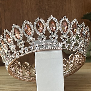 Rose Gold Crown Quinceanera Crown Wedding Crown Rose Gold Quinceanera Crown Sweet 16 Birthday Crown