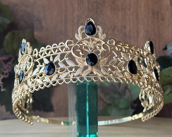 Gold Adjustable Crown: Unisex, Renaissance, Birthday, Medieval, Prom, Quinceañero, Every Occasion, Wedding