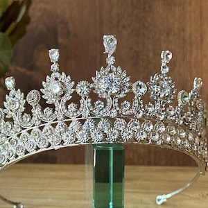 Silver Tiara Birthday Tiara Renaissance Tiara Anniversary Tiara Prom Princess Tiara Silver Prom Tiaras