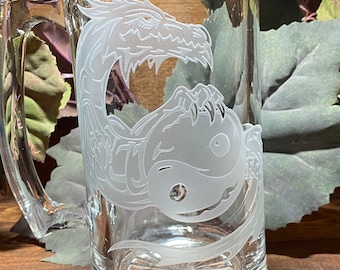 Personalized Engrave Dragon Beer Mug: Art mugs, Handcrafted Jugs