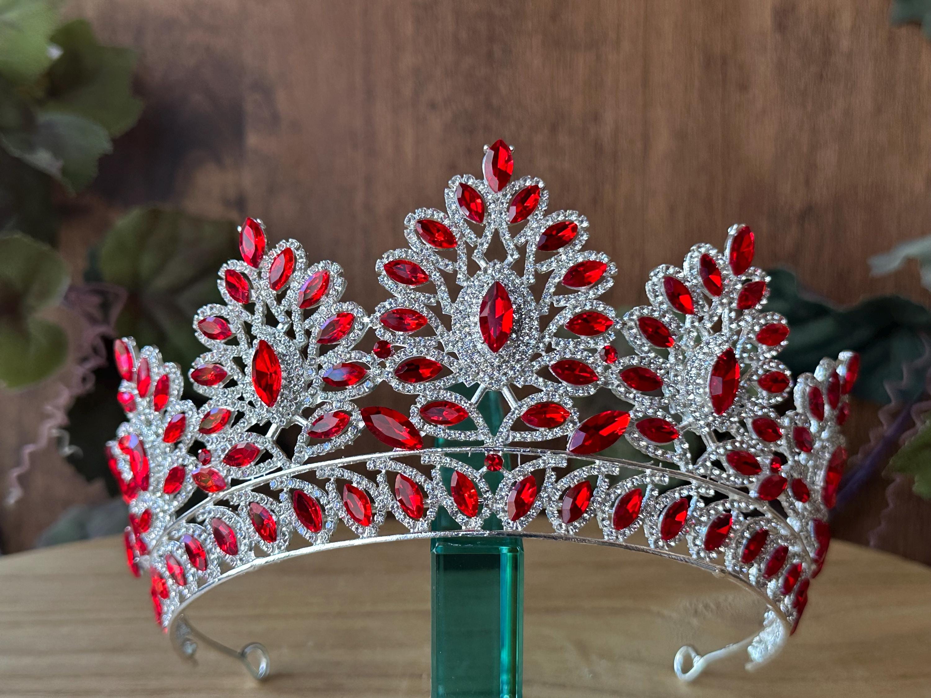 Red and Silver Tiara Quinceañera Tiara Wedding Tiara Birthday Coronas para Quinceañera Elegant Tiaras and Crowns for Every Occasion