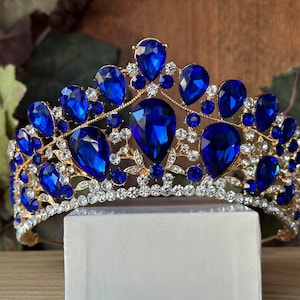 Blue Tiara Quinceañera Tiara Wedding Tiara Birthday Coronas para Quinceañera Elegant Tiaras and Crowns for Every Occasion Prom Tiaras