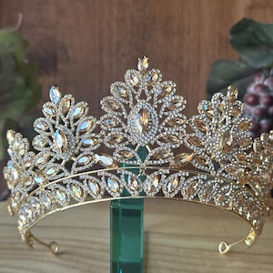 Champagne Tiara Quinceanera Tiara Birthday Tiara Wedding Tiara Champagne Birthday Tiara Coronas para Quinceañera Champagne Prom Tiara