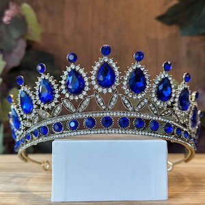 Royal Blue Tiara Quinceañera Tiara Wedding Tiara Birthday Coronas para Quinceañera Elegant Tiaras and Crowns for Every Occasion Prom Tiaras