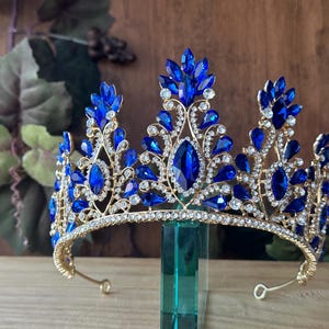 Blue Tiara Quinceañera Tiara Wedding Tiara Birthday Coronas para Quinceañera Elegant Tiaras and Crowns for Every Occasion Prom Tiaras