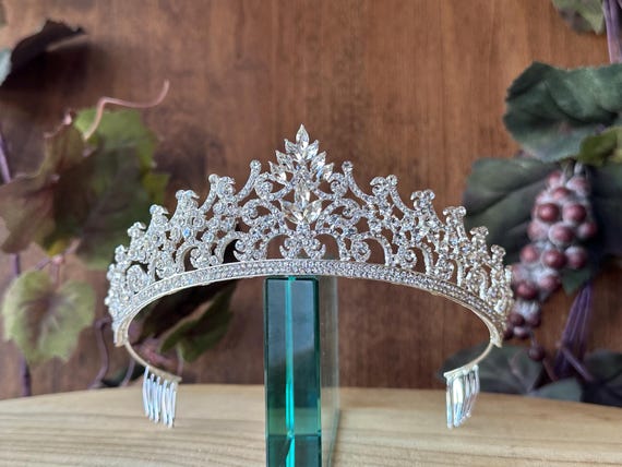 Crystal tiara Bridal/Special Occasion/Prom Wedding Bride Bridal Flower Prom Party Pearl Crystal Tiara  main image 4
