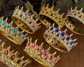 Gold Crown: Renaissance Fair, Anniversary, Proms, Small Crowns, Birthdays, Every Occasion, Cake Toppers