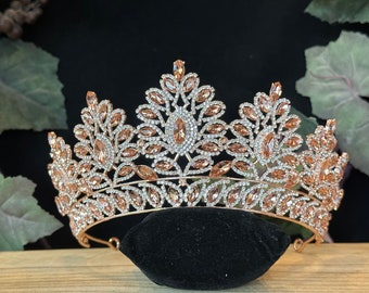 Rose Gold Tiara Quinceanera Tiara Bridal Tiara Wedding Tiara Rose Gold Quinceanera Tiara Sweet 16