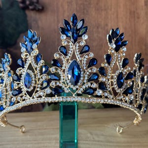 Navy Blue Tiara Quinceañera Tiara Wedding Tiara Birthday Coronas para Quinceañera Elegant Tiaras and Crowns for Every Occasion Prom Tiaras