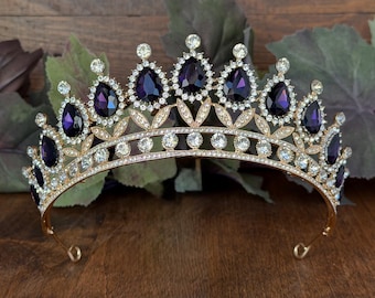 Purple and Gold Tiara: Quinceanera, Wedding, Birthday, Coronas para Quinceañera, Prom, Every Occasion