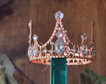 Small Rose Gold Crown: Birthday Decor, Quinceañera Teddy Bears, Pets, Cake Toppers, Dolls