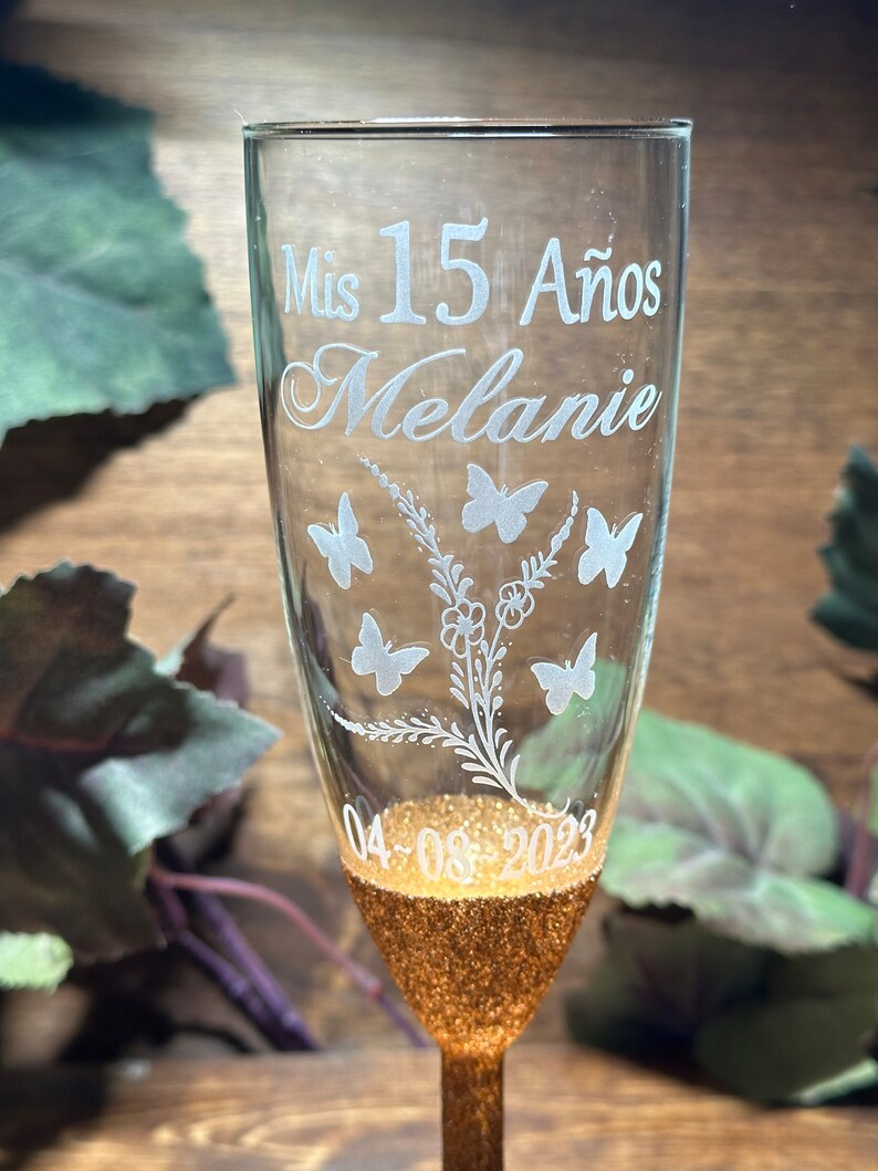 Quinceanera Champagne Flute Quinceanera Glasses Champagne Etsy