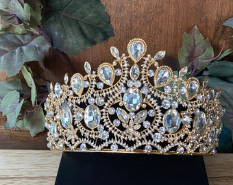 Gold and Crystal Tiara Quinceanera Tiara Bridal Tiara Wedding Tiara Gold and Crystal Quinceanera Tiara Sweet 16