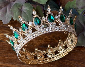 Green Crown: Renaissance, Birthdays, Weddings, Small Queen Crowns, Proms, Every Occasion